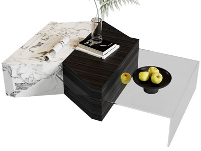 现代拼接异形茶几3d模型 现代拼接异形茶几