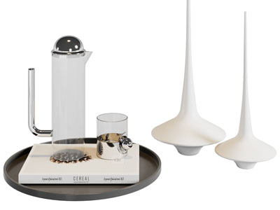 现代托盘 茶具杯子 花瓶摆件组合