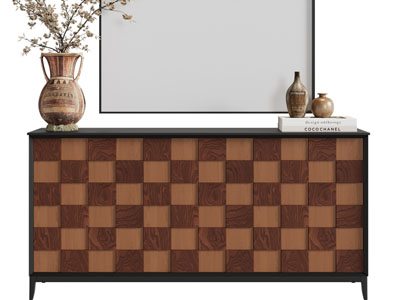现代棋盘图案的玄关柜 边柜3d模型 现代棋盘图案的玄关柜 边柜