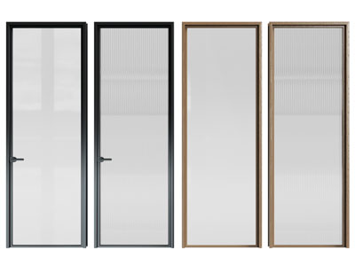 现代长虹玻璃门 平开门