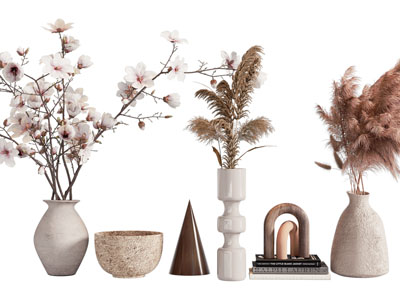 侘寂风花瓶花卉摆件组合