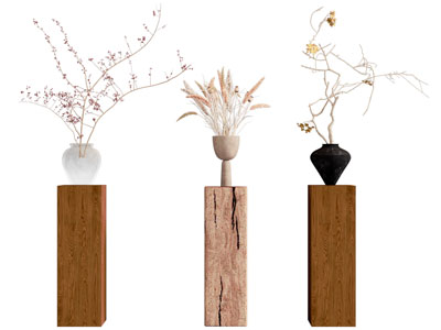 侘寂风花瓶花卉摆件组合