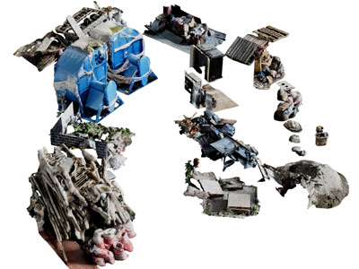 工业风loft土堆 建筑垃圾堆