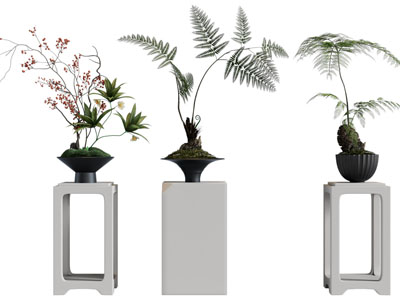 新中式盆景盆栽 摆件组合