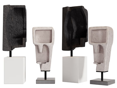 侘寂风抽象雕塑雕刻摆件组合3d模型 侘寂风抽象雕塑雕刻摆件组合