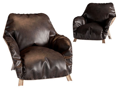 现代皮质单人沙发