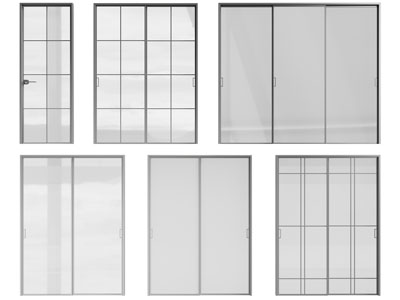 现代玻璃门 推拉门 平开门