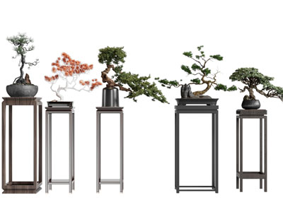 新中式松树盆景盆栽 摆件组合