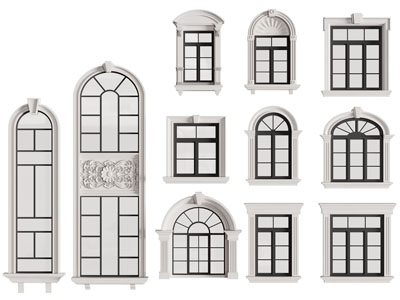 法式拱形平开窗户 推拉窗户