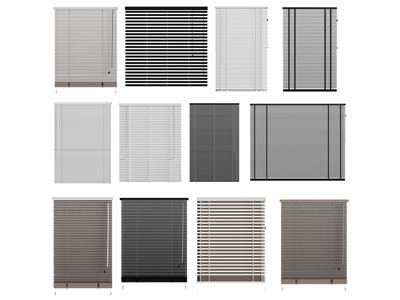 现代百叶窗帘 拉帘 卷帘3d模型 现代百叶窗帘 拉帘 卷帘