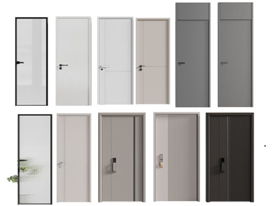 现代玻璃门 木门 平开门 子母入户门