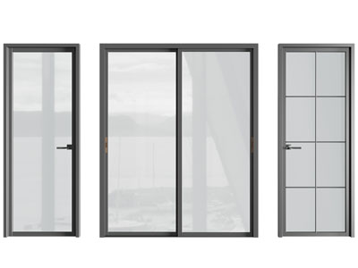 现代玻璃门 双开门