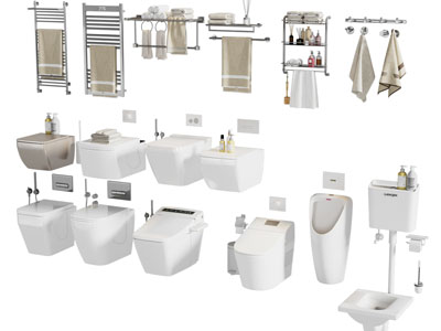 现代马桶 毛巾架 小便斗 卫浴小件