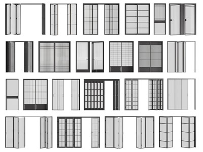 现代玻璃推拉门 双开门 平开门