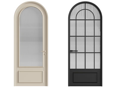 法式拱形平开门 玻璃门