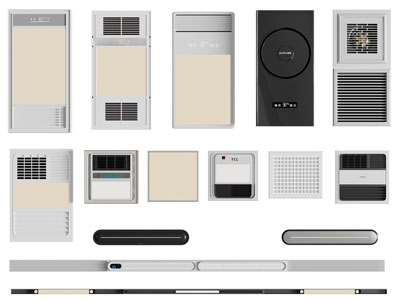 现代暖风扇 线形浴霸3d模型 现代暖风扇 线形浴霸