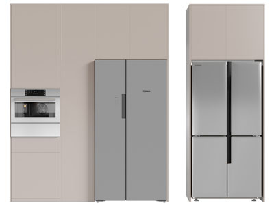 现代嵌入冰箱的高柜 橱柜