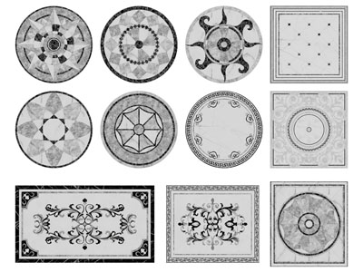 欧式圆形 方形地面拼花