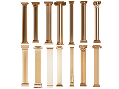 欧式金色雕花罗马柱子