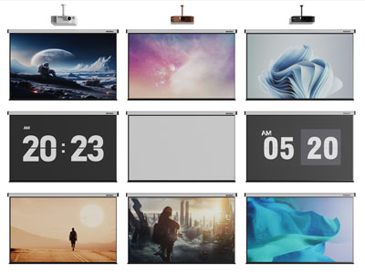 现代投影仪 投影幕布3d模型 现代投影仪 投影幕布