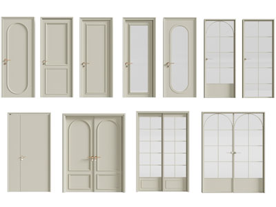 法式单扇平开门 玻璃门 双开门 推拉门