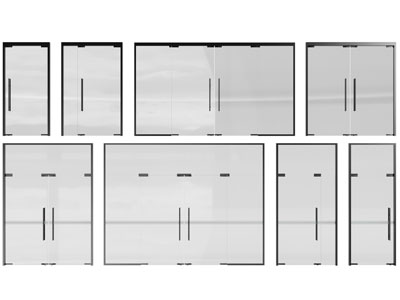现代玻璃办公双开门 大门