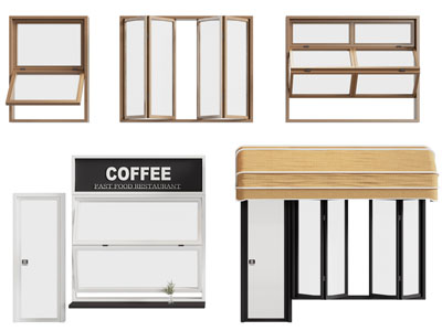 现代推拉折叠窗户