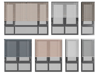 现代百叶窗帘 卷帘 拉帘3d模型 现代百叶窗帘 卷帘 拉帘