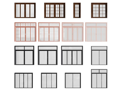 现代玻璃平开门 推拉门