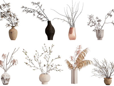 现代花瓶花卉 摆件组合