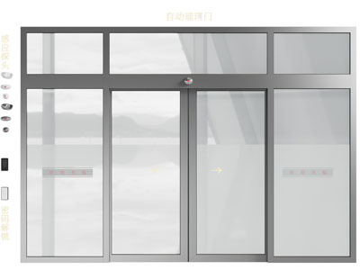 现代感应大门 玻璃双开门