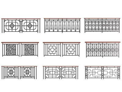 新中式铁艺雕花栏杆 护栏 围栏3d模型 新中式铁艺雕花栏杆 护栏 围栏