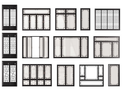 新中式平开窗户 折叠窗户