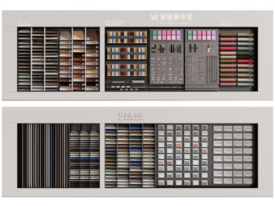 现代装饰板展览区 展览墙3d模型 现代装饰板展览区 展览墙