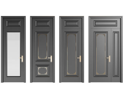 新中式子母入户门 平开门 玻璃门