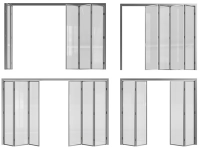 现代玻璃折叠推拉门
