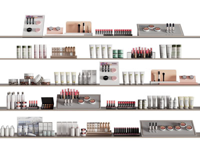 现代化妆品 护肤品 口红摆件组合