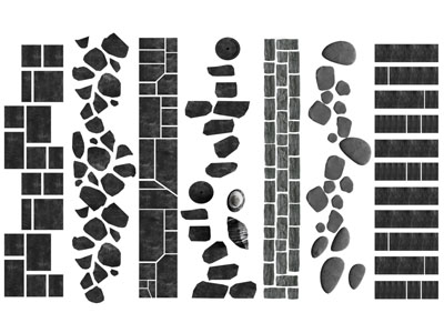 现代铺石路 汀步路 户外石径