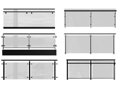 现代玻璃栏杆 围栏 护栏3d模型 现代玻璃栏杆 围栏 护栏