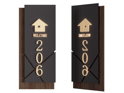 现代酒店客房门牌 指示牌