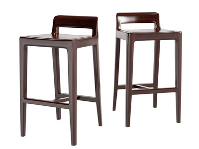 现代实木吧椅