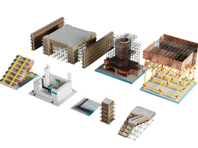 现代建筑工地 施工样板 钢筋架3d模型 现代建筑工地 施工样板 钢筋架