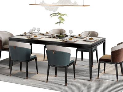 新中式餐桌椅组合
