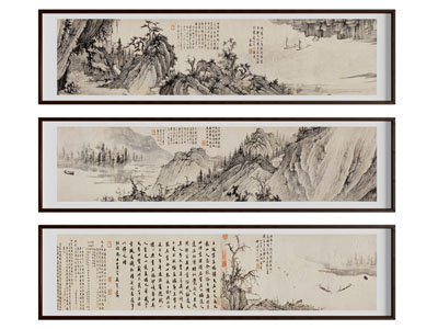 新中式山脉水墨装饰挂画3d模型 新中式山脉水墨装饰挂画