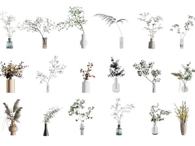 现代花瓶花卉 摆件组合