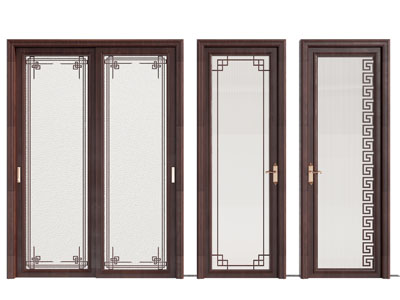 新中式玻璃门 平开门 推拉门