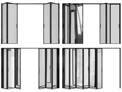 现代玻璃折叠推拉门
