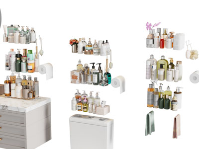 现代洗漱用品 化妆品 卫浴小件