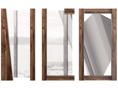 现代实木边框的装饰镜子 墙饰