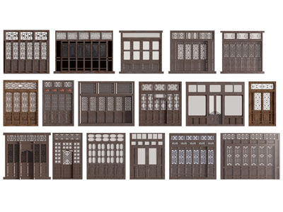 新中式实木雕花镂花门扇 折叠门 大门